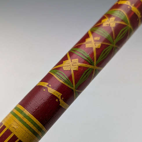 Vintage Men's Rondelle Handle Walking Stick Multicolor Painted Cane 93cm